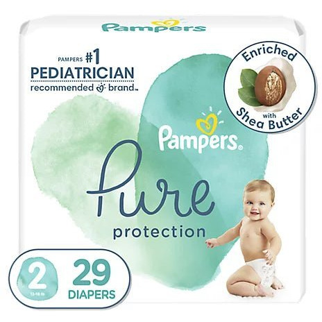 Pampers Pure Protection Diapers Size 2, 29 Count