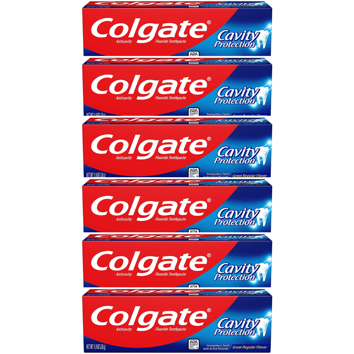 Colgate Cavity Protection Travel Toothpaste With Fluoride 1oz (Pack of 6)