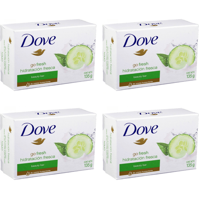 Dove Go Fresh Beauty Cucumber Bar 135g, 4 Count
