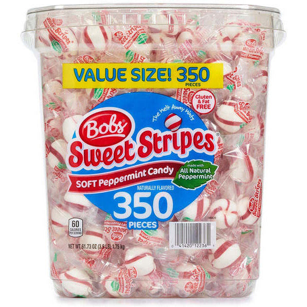 Bobs Sweet Stripes Soft Peppermint Candy, 350 Pieces