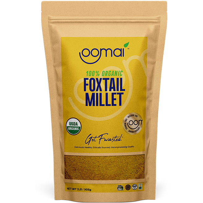 Oomai - Organic Foxtail Millet Whole, Raw, Unpolished 2 lbs