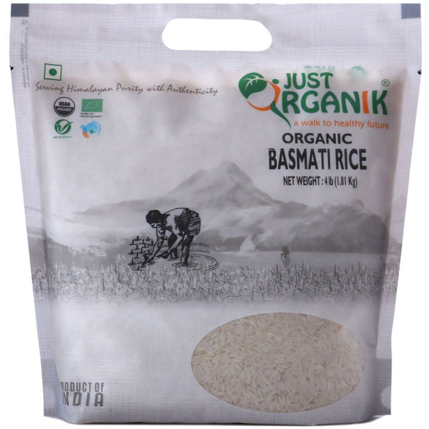 Just Organik Organic Basmati Rice (White) 4 lbs