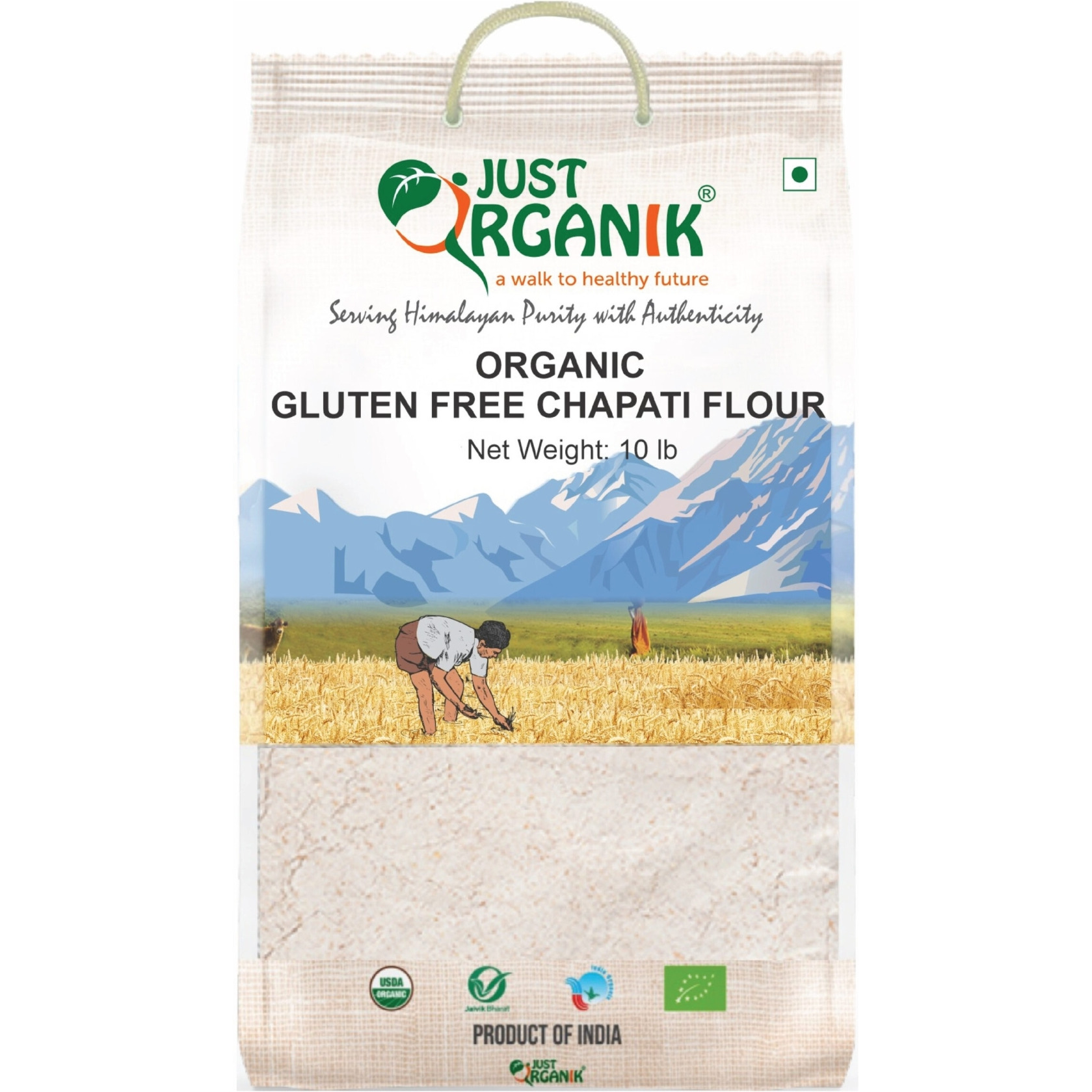 Just Organik Organic Gluten Free Chapati Flour 10 lbs