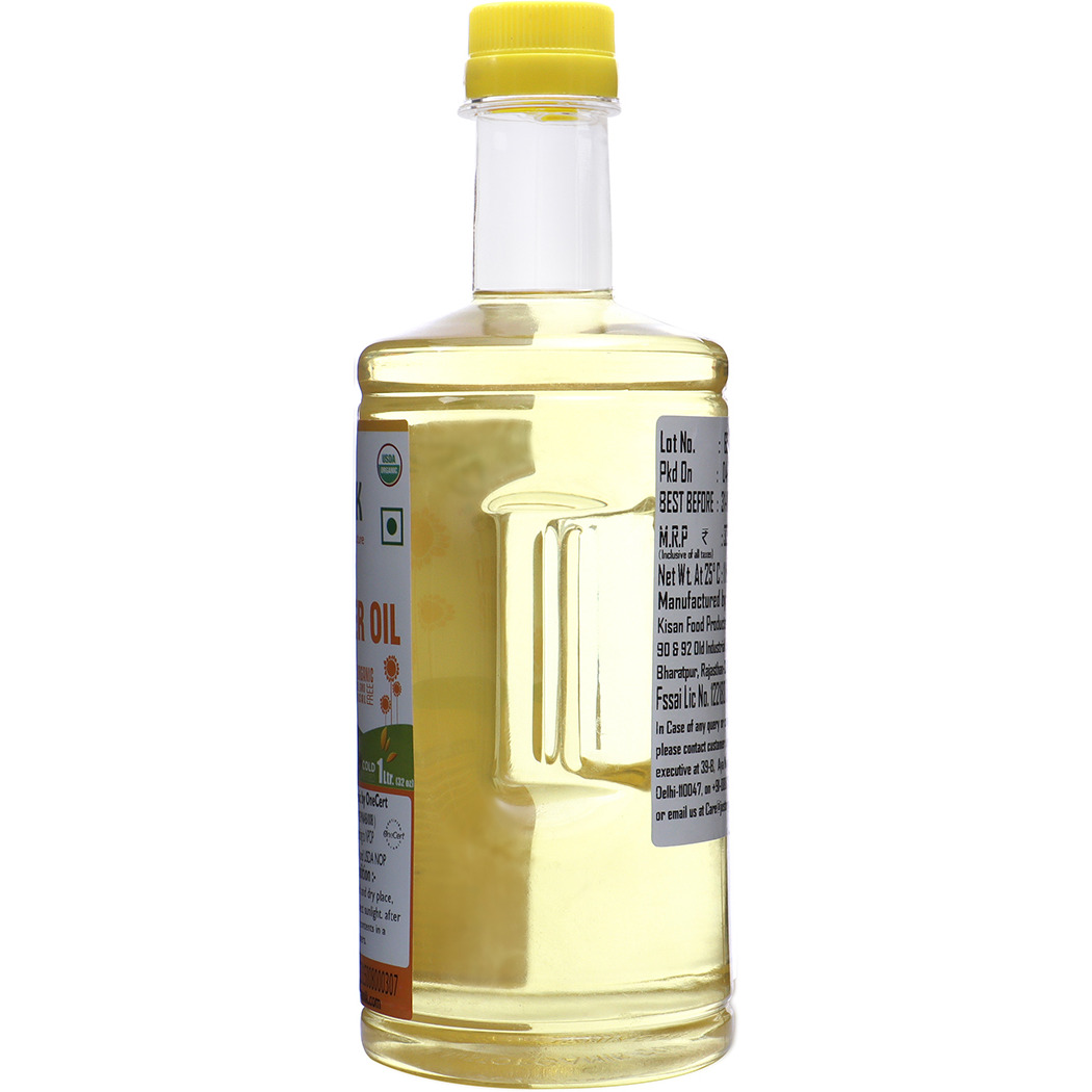 Just Organik Wood Cold Pressed Organic Sunflower Oil - 1L