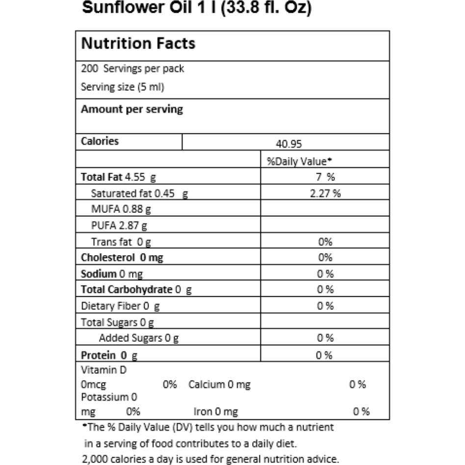 Just Organik Wood Cold Pressed Organic Sunflower Oil - 1L
