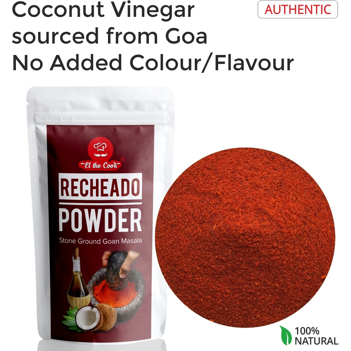 El The Cook Goa Recheado Masala CONCENTRATE, Premium Goa Spice Blend, For Fish, Prawns & Seafood, 2.82oz, Vegan, Gluten-Free (Flavor Recheado)