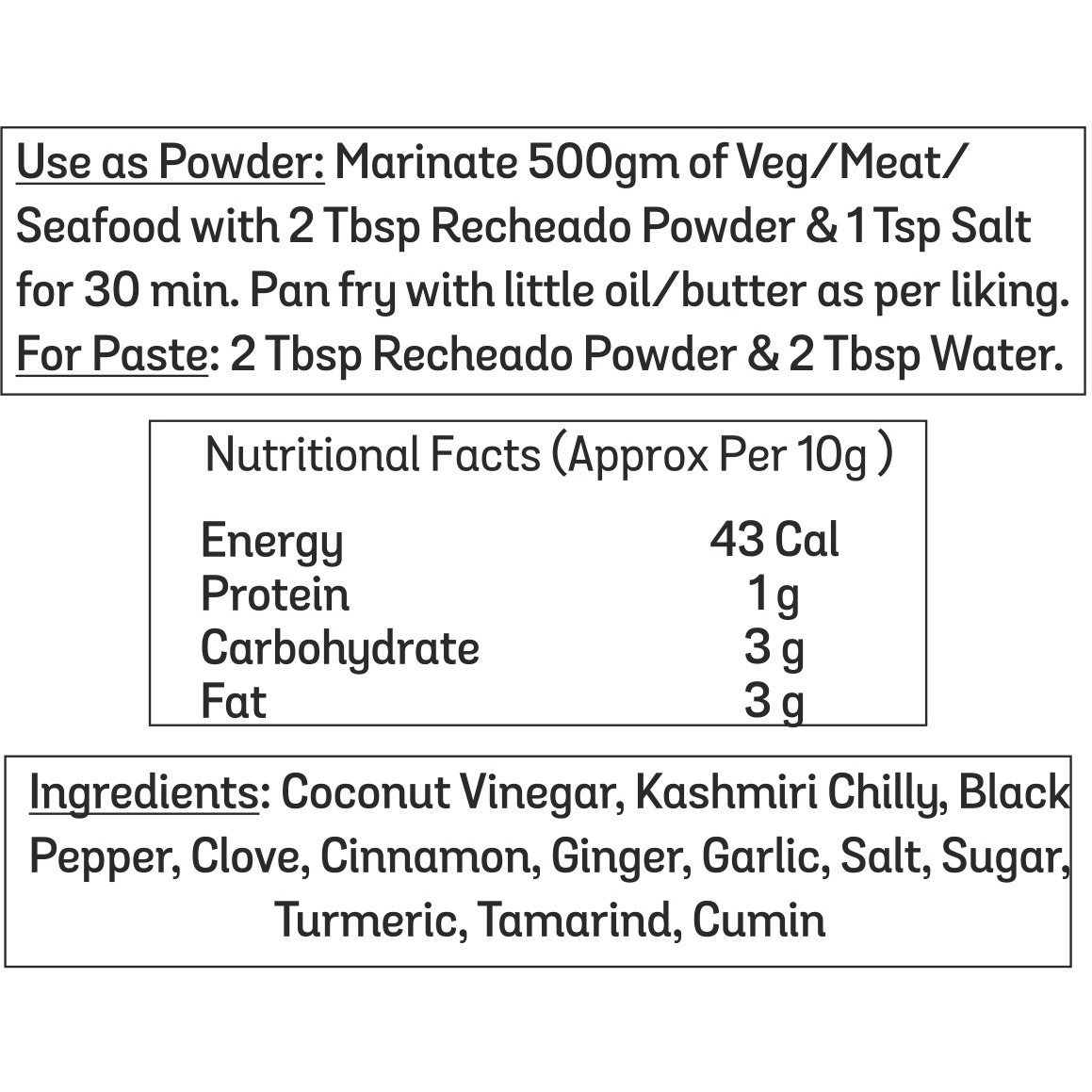 El The Cook Goa Recheado Masala CONCENTRATE, Premium Goa Spice Blend, For Fish, Prawns & Seafood, 2.82oz, Vegan, Gluten-Free (Flavor Recheado)