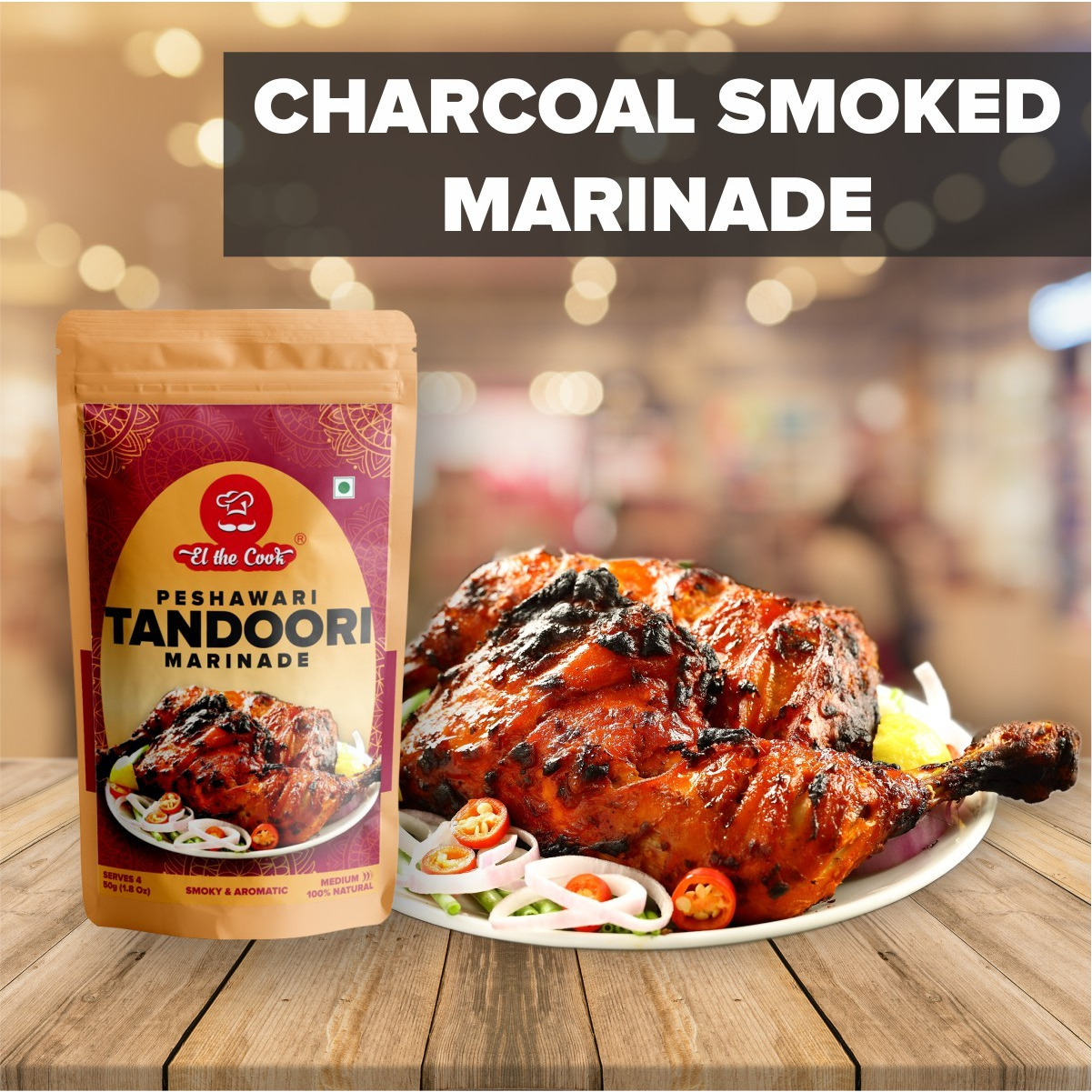 EL The Cook Peshwari Tandoori Marinade, CONCENTRATE PASTE, Smoky & Spicy Indian Meat Marinade, 3 pack x 1.7oz, Vegetarian, Gluten Free (Flavor: Tandoori - 3 pack)