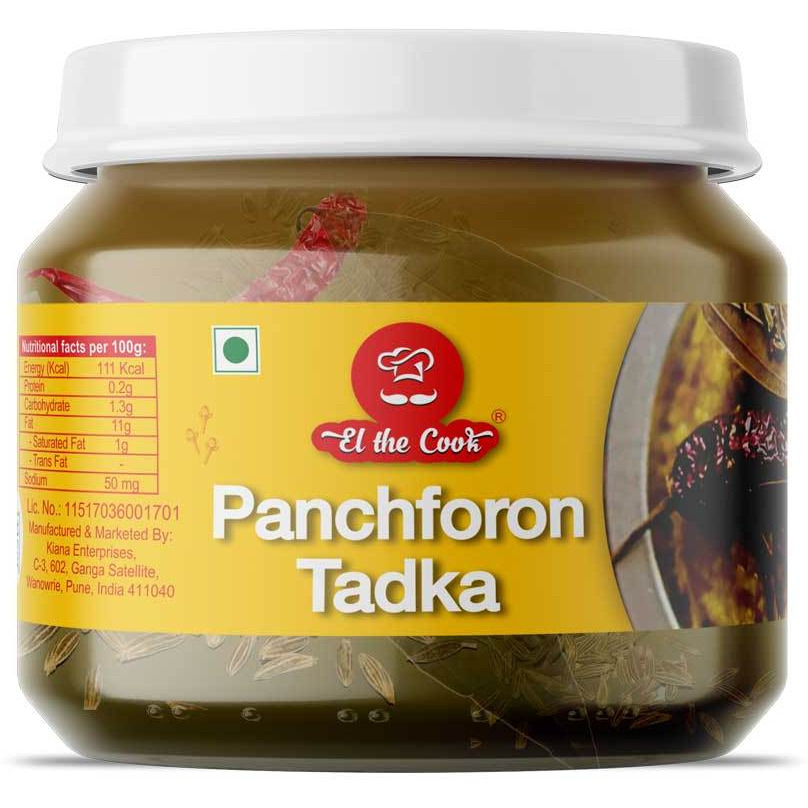 EL The Cook Ready-to-Use Bengali Tadka(CONCENRATED Whole Spice Tempering) for Vegetables & Fish, Indian Vegetables Seasoning, Super Saver Jar Pack, 6.34oz, Vegan, Gluten-Free (Flavor Bengali Tadka)
