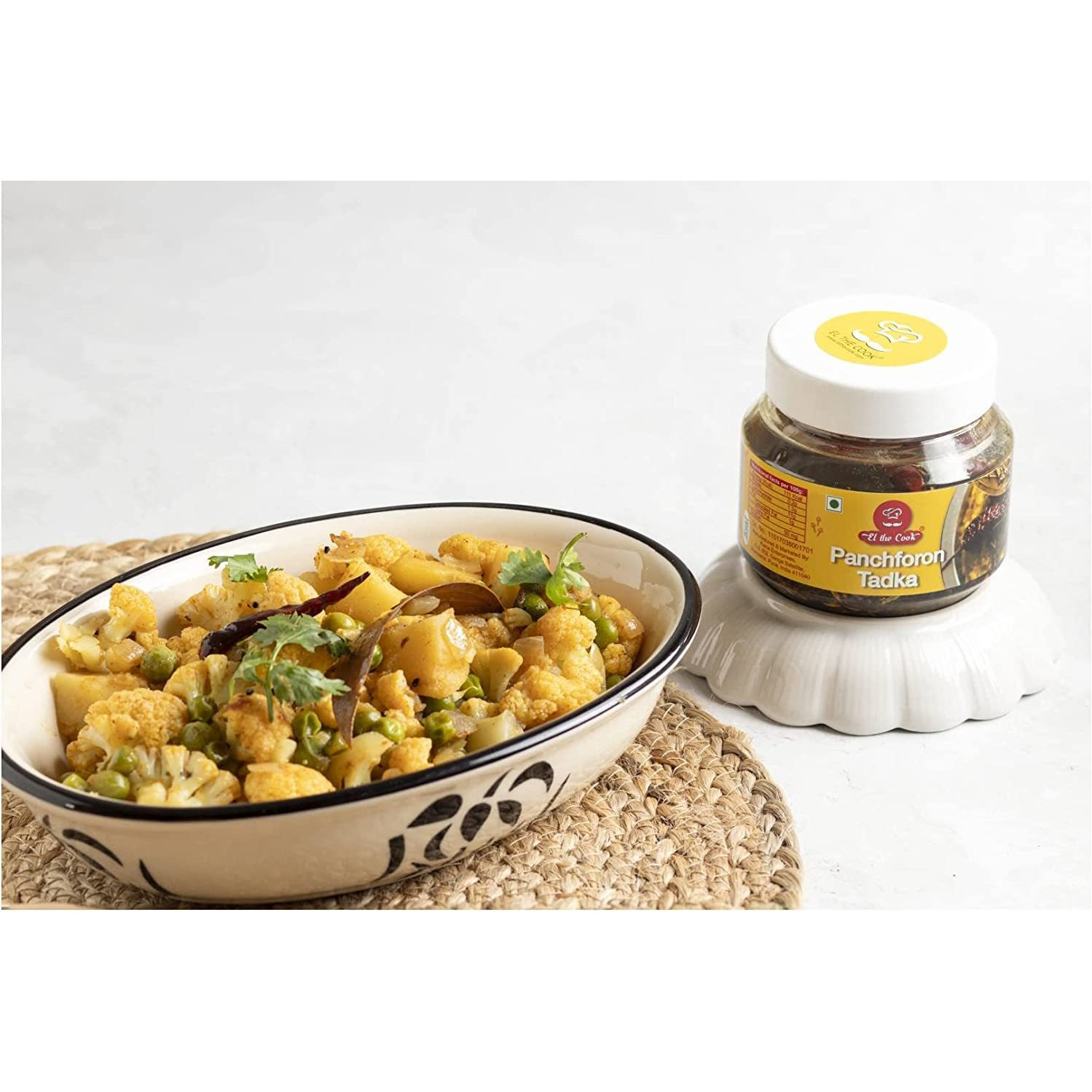 EL The Cook Ready-to-Use Bengali Tadka(CONCENRATED Whole Spice Tempering) for Vegetables & Fish, Indian Vegetables Seasoning, Super Saver Jar Pack, 6.34oz, Vegan, Gluten-Free (Flavor Bengali Tadka)