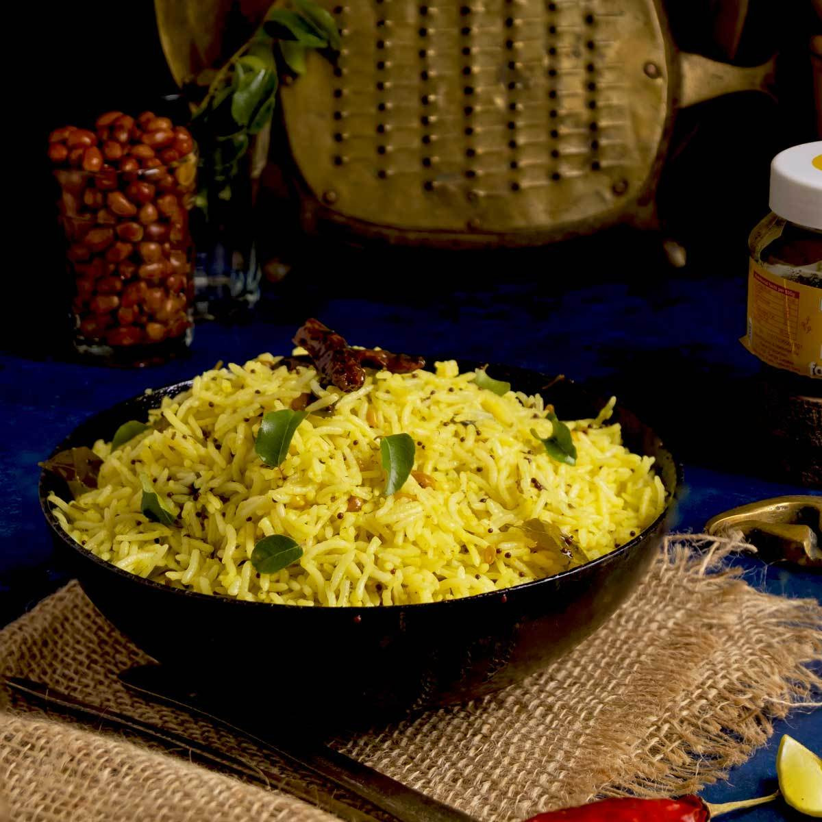 EL The Cook Ready-to-Use Tadka(CONCENTRATE Whole Spice Tempering) for Spicy Lemon Rice, Indian Rice Seasoning, Super Saver Jar Pack, 6.34oz, Vegan, Gluten-Free (Flavor Lemon Rice)