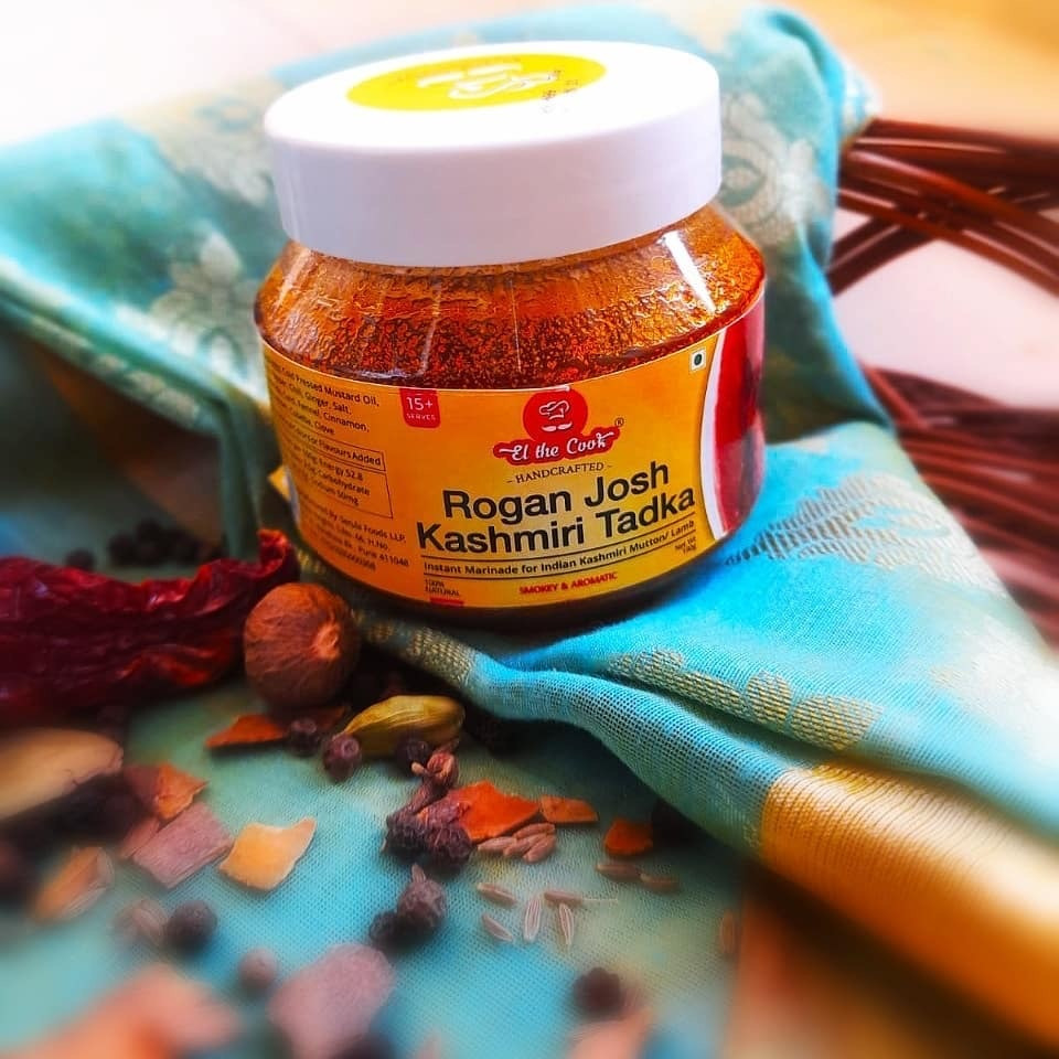 EL The Cook Ready-to-Use Tadka(CONCENRATED Whole Spice Tempering) for Kashmiri Rogan Josh, Indian Meat Marinade, Super Saver Jar Pack, 6.70oz, Vegan, Gluten-Free (Flavor Rogan Josh)