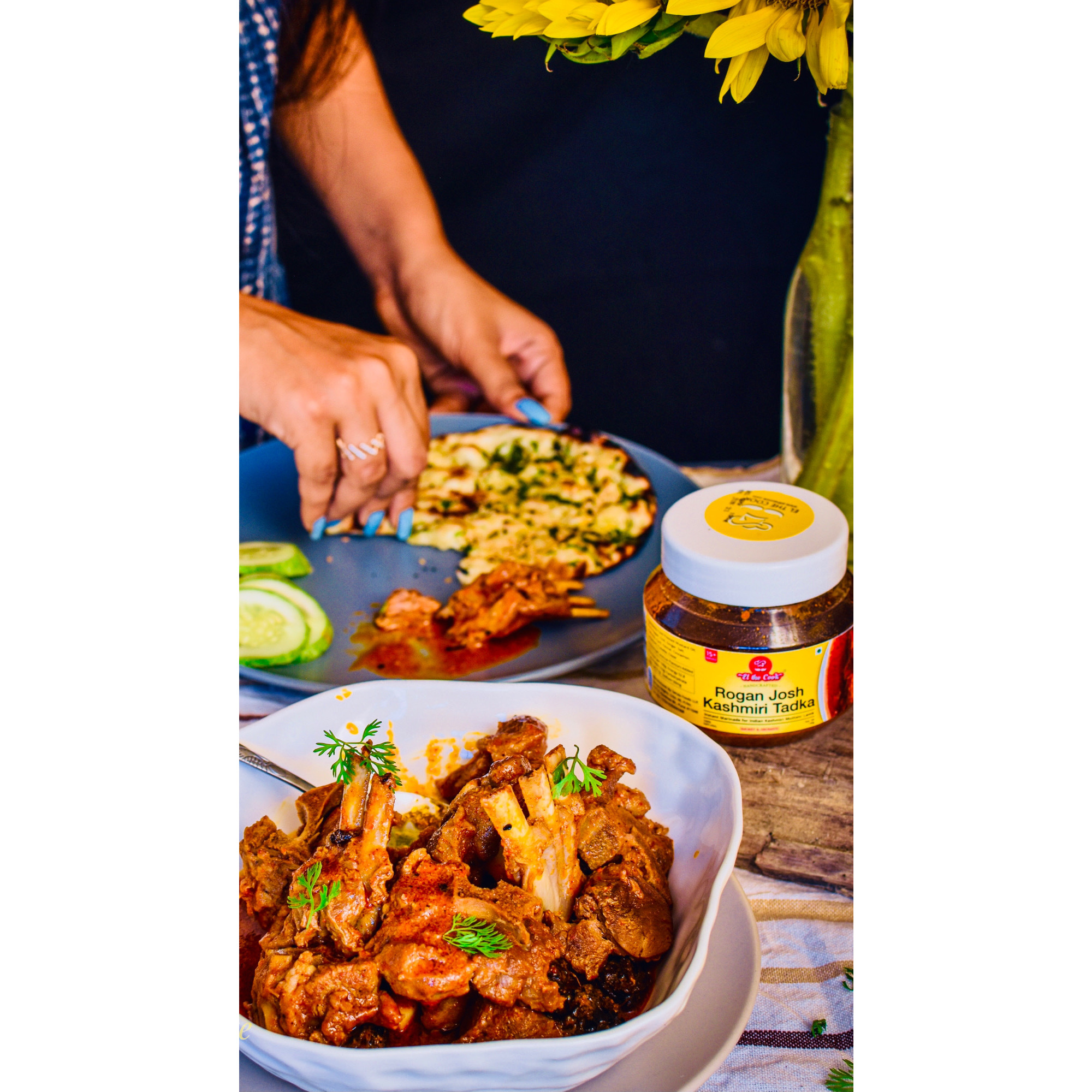 EL The Cook Ready-to-Use Tadka(CONCENRATED Whole Spice Tempering) for Kashmiri Rogan Josh, Indian Meat Marinade, Super Saver Jar Pack, 6.70oz, Vegan, Gluten-Free (Flavor Rogan Josh)