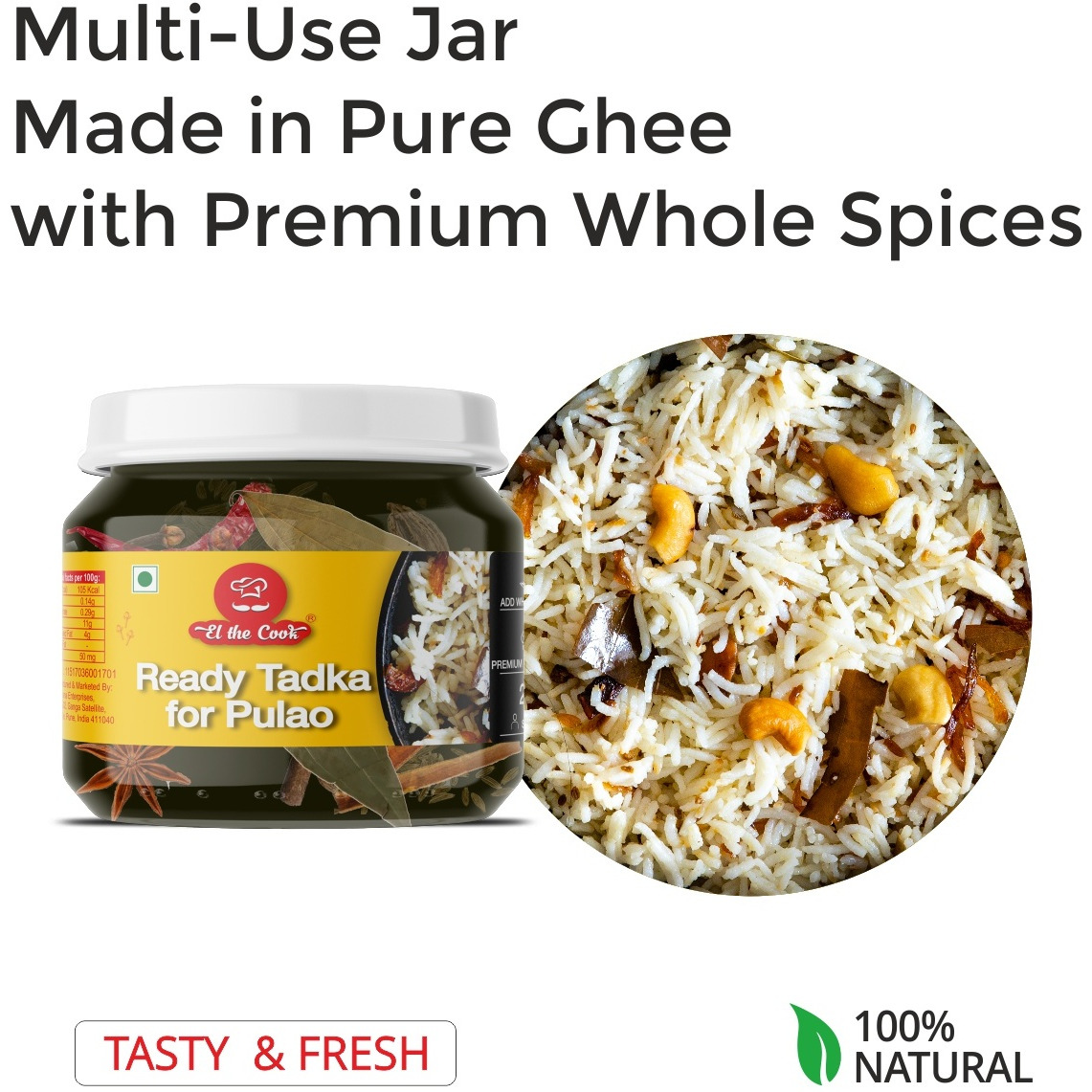 EL The Cook Ready-to-Use Tadka(CONCENRATED Whole Spice Tempering) for Kashmiri Meals, Indian Meat Marinade & Rice Seasoning, Super Saver COMBO Pack, 12.68oz, Vegetarian, Gluten-Free (Flavor Kashmiri Combo - 2 Pack)