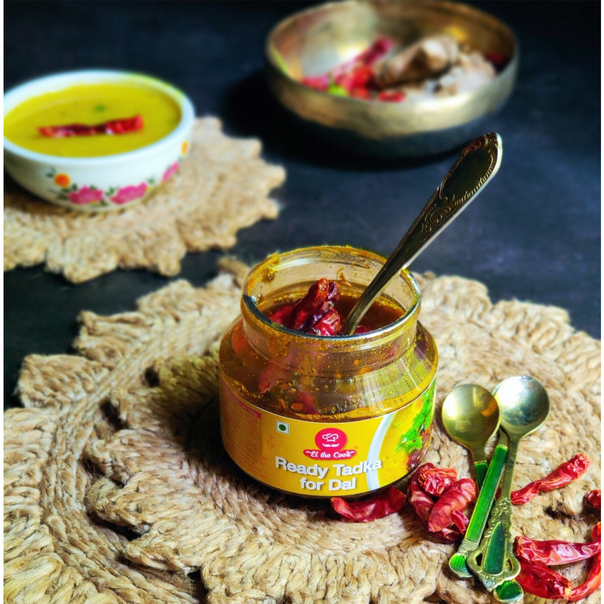 EL The Cook Ready-to-Use Ghee Tadka(CONCENRATED Whole Spice Tempering) for Dal, Indian Lentils Seasoning, Super Saver Jar Pack, 6.34oz, Vegetarian, Gluten-Free (Flavor Dal Tadka)