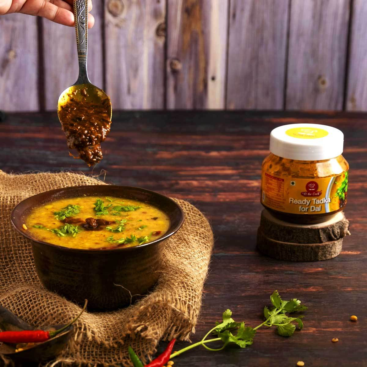 EL The Cook Ready-to-Use Ghee Tadka(CONCENRATED Whole Spice Tempering) for Dal, Indian Lentils Seasoning, Super Saver Jar Pack, 6.34oz, Vegetarian, Gluten-Free (Flavor Dal Tadka)