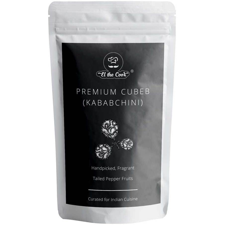 EL The Cook Whole Cubeba/Kababchini | Aromatic Indian Spice | Natural, Vegan, Gluten Free, NON-GMO, Resealable Bag | Ideal for Indian, Asian Cooking & Rice Dishes | 1.7oz (50gm) (Flavor Cubeba/Kababchini)