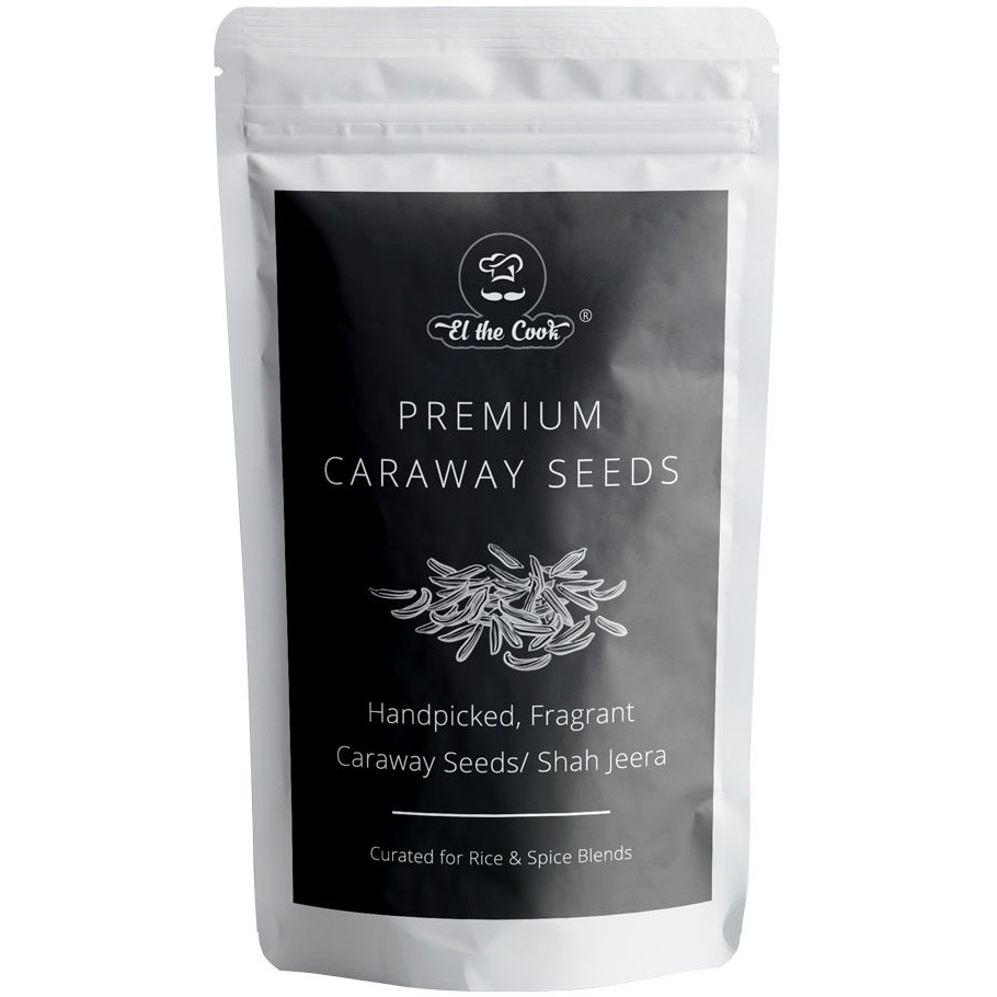 EL The Cook Whole Caraway/Shah Jeera | Aromatic Indian Spice | Natural, Vegan, No Colors, Gluten Free, NON-GMO | Resealable Bag | Ideal for Asian, Thai, Indian, Mexican | 3.5oz (100gm) (Flavor Caraway/Shah Jeera)