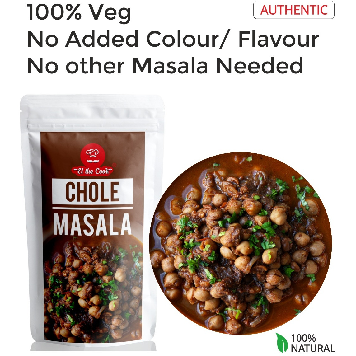 El The Cook Punjabi Chole/Chana Masala, Premium Indian Spice Blend, For Chick-Pea Curry, 2.82oz, Vegan, Gluten-Free (Flavor Chole Masala)