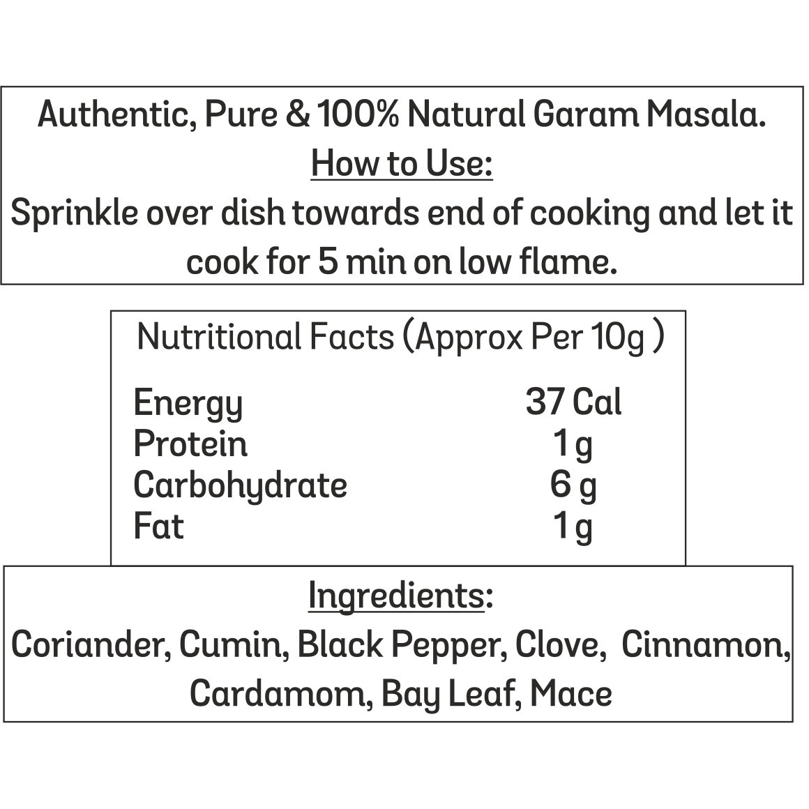 El The Cook Aromatic Garam Masala, Premium Indian Spice Blend, For Indian Dishes, 2.82oz, Vegan, Gluten-Free (Flavor: Garam Masala)