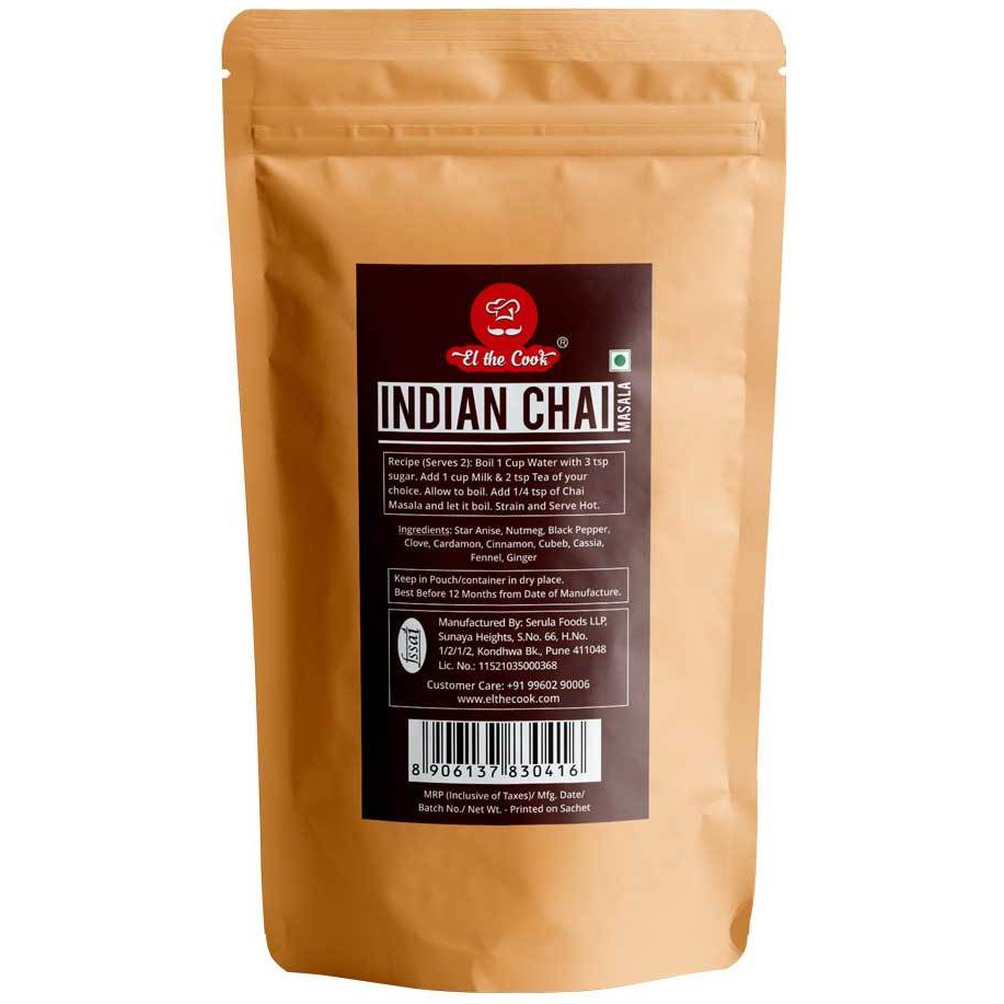 El The Cook Indian Chai Masala, Premium Indian Spice Blend for Tea, Masala Chai, Chai Tea, Caffiene-Free, 1.7oz, Vegan, Gluten-Free (Flavor Chai Masala)