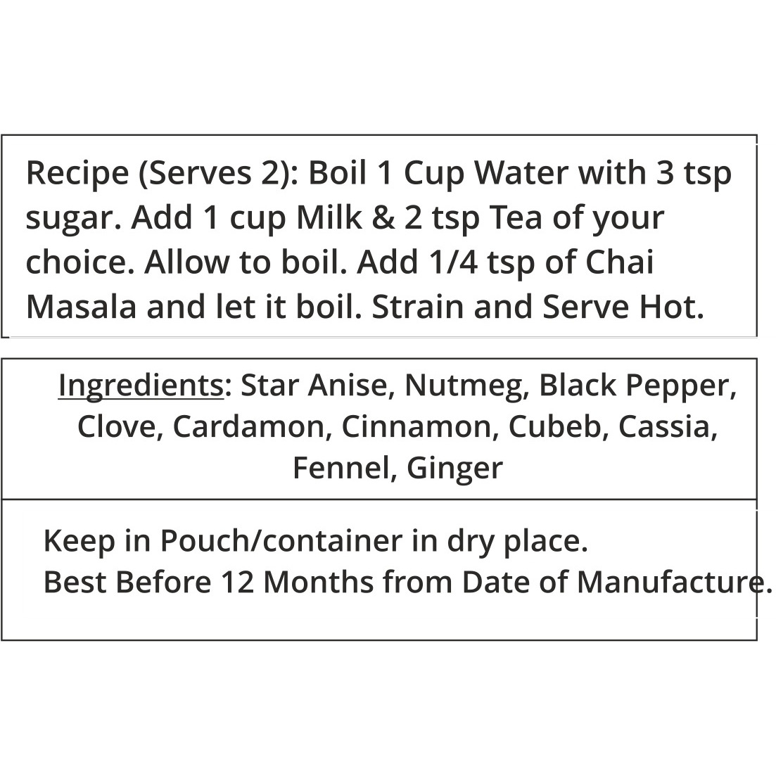 El The Cook Indian Chai Masala, Premium Indian Spice Blend for Tea, Masala Chai, Chai Tea, Caffiene-Free, 1.7oz, Vegan, Gluten-Free (Flavor: Chai Masala)