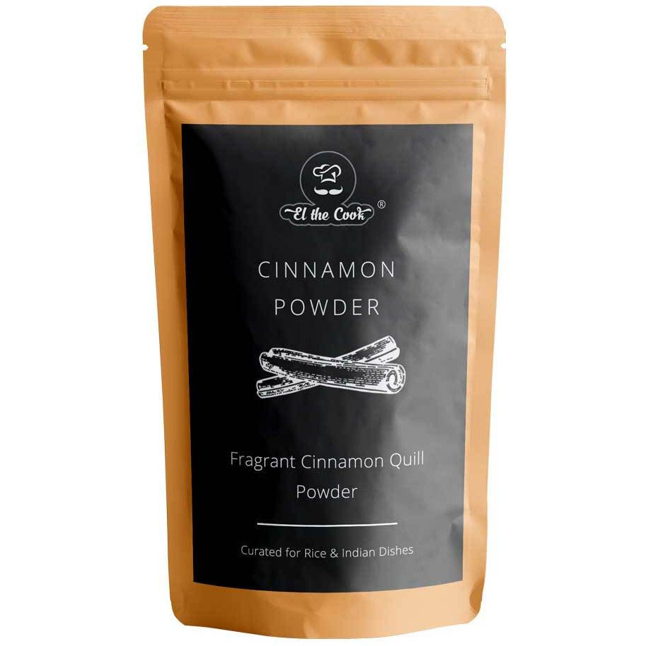 EL The Cook Cinnamon Powder  | Aromatic Indian Spice | Natural, Vegan, Gluten Free, NON-GMO, Resealable Bag | Ideal for Indian, Asian Cooking, Tea, Coffee, Baking & Mulling Wine | 1.7oz (50gm) (Flavor Cinnamon Powder)
