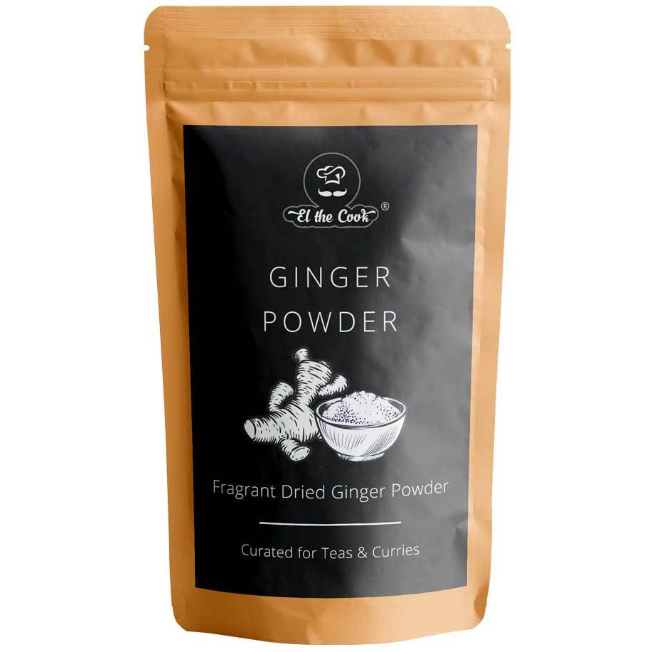EL The Cook Ginger Powder | Aromatic Indian Spice | Natural, Vegan, Gluten Free, NON-GMO, Resealable Bag | Ideal for Indian, Asian Cooking, Tea, Coffee, Baking & Mulling Wine | 1.7oz (50gm) (Flavor Ginger Powder)