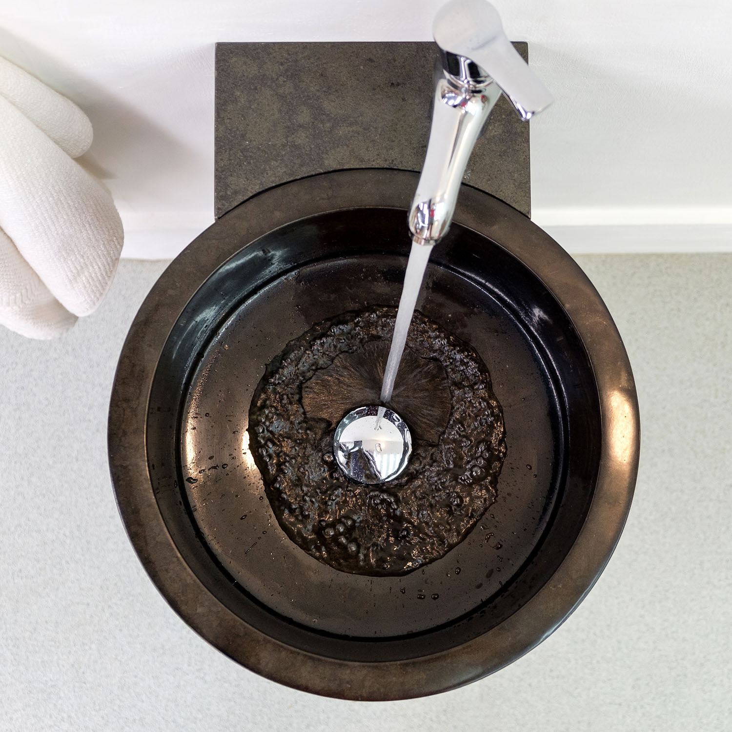 Marble free standing basin,  Black Marble Pedestal Washbasin, Pedestal Sink, Natural Stone Washbasin, Freestanding Marble washbasin