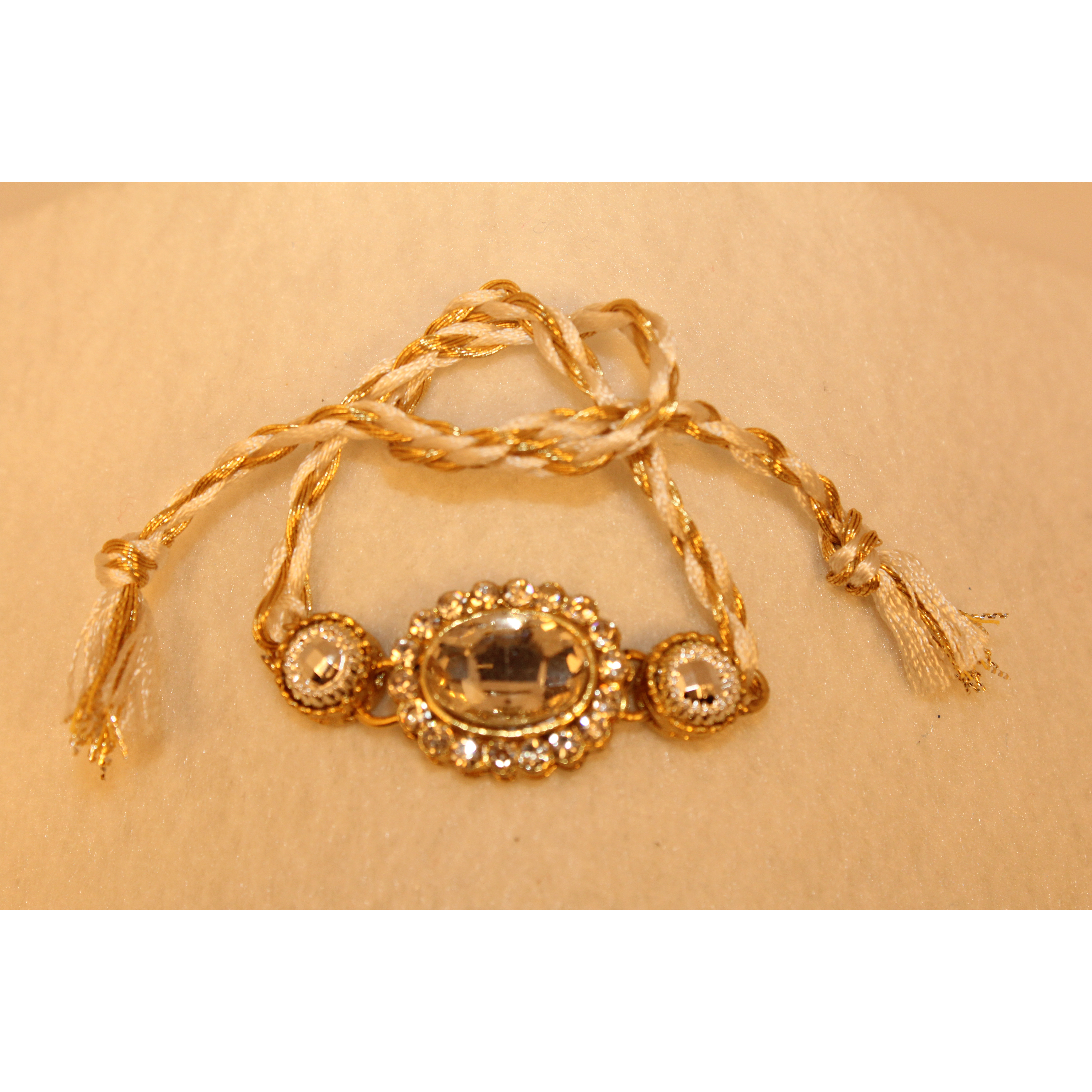White Stone and American Diamond Rakhi