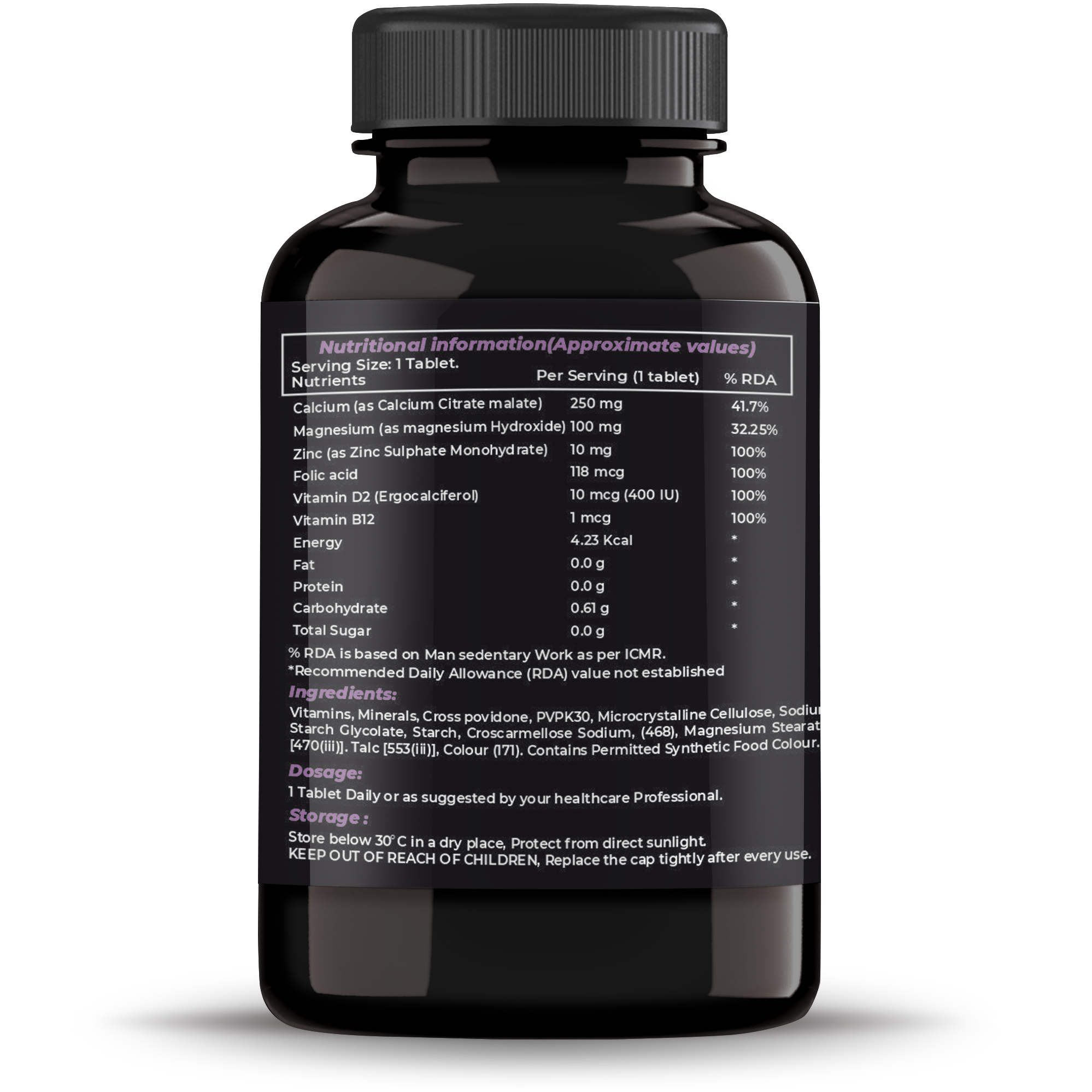 IRON LIFTERS Calcium Magnesium Zinc & Vitamin D3 Supplement Tablet (90 Tablets)