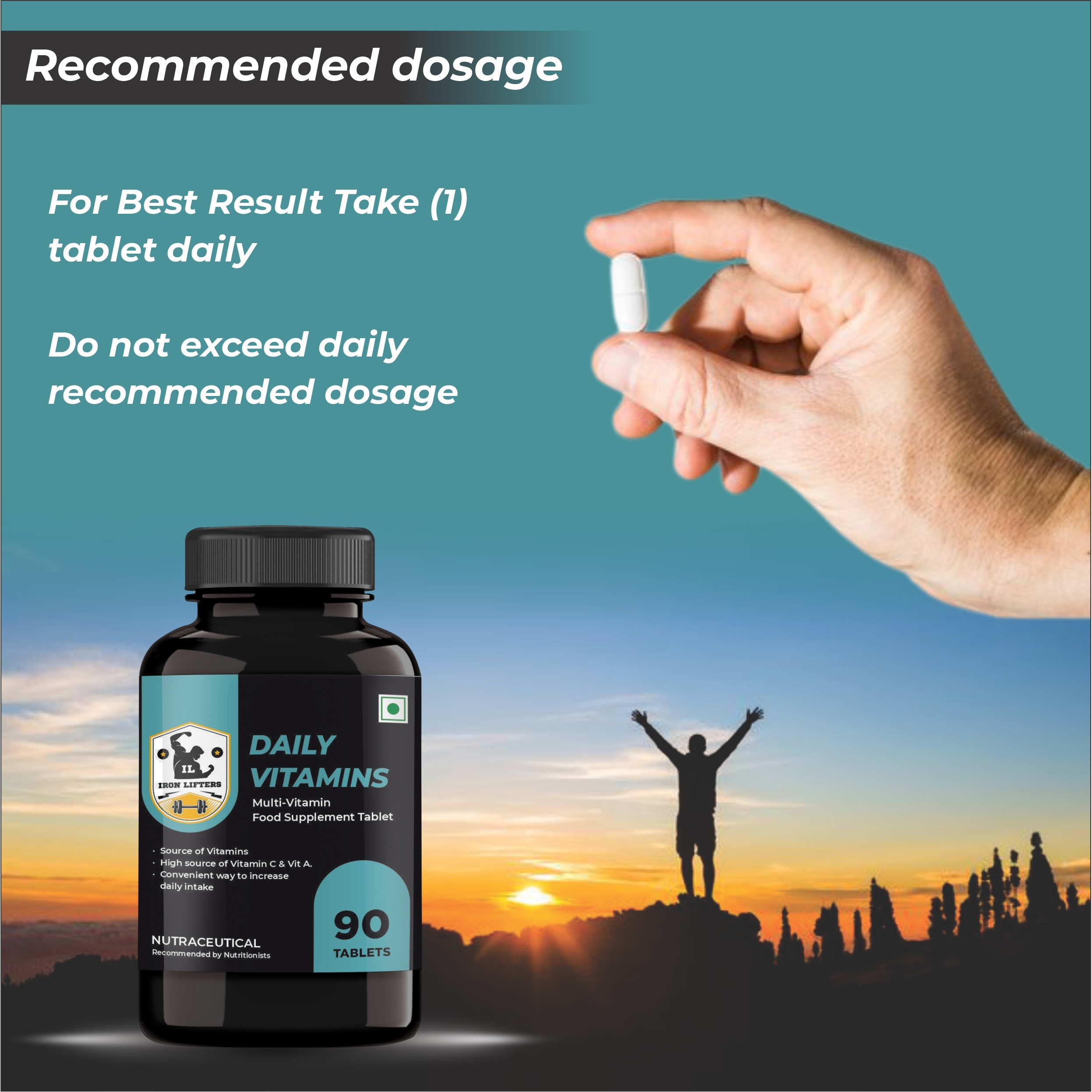IRON LIFTERS Multivitamin Food Supplement Coated Tablet (90 Tablets)