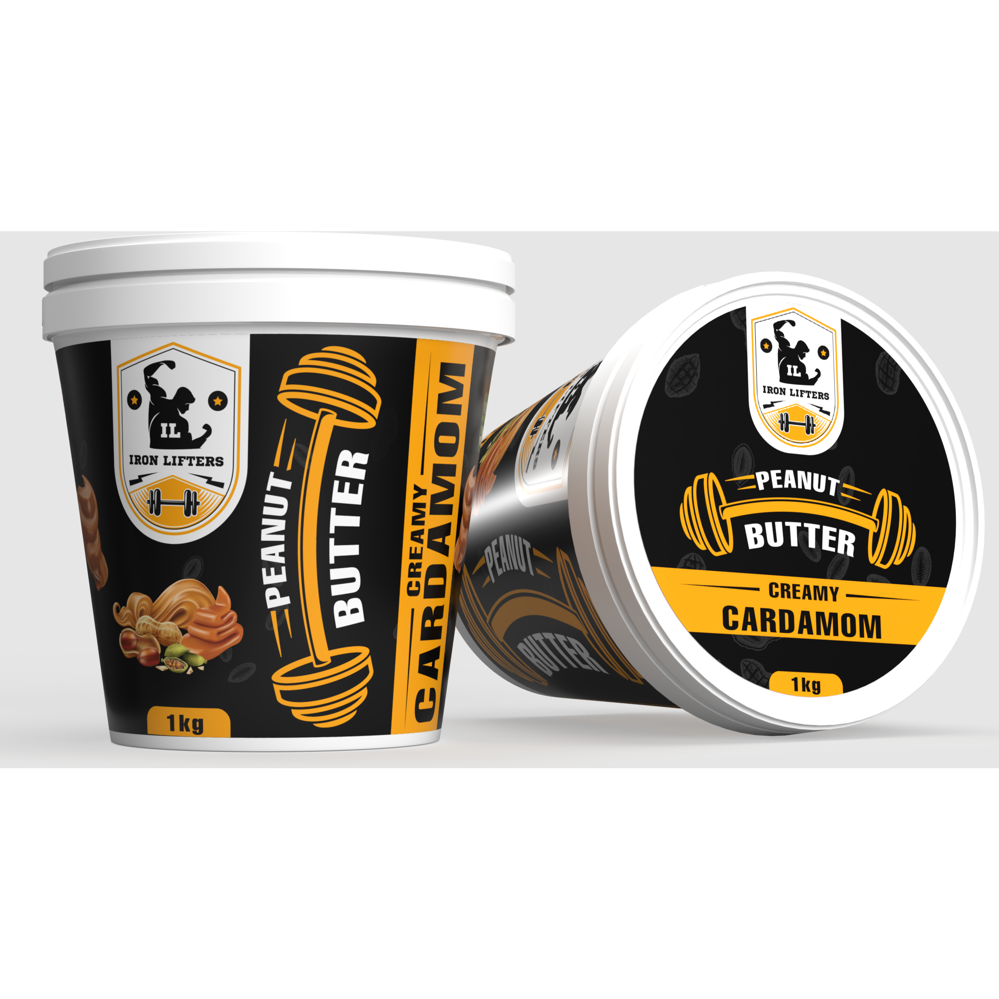 IRON LIFTERS High Protein Roasted Peanuts Butter Super Creamy with Cardamom Sweeten Flavor | No Added Sugar, Salt, or Hydrogenated Oils | 1  KG (Flavor Cardamom Creamy 1kg, Size 1 Kg)