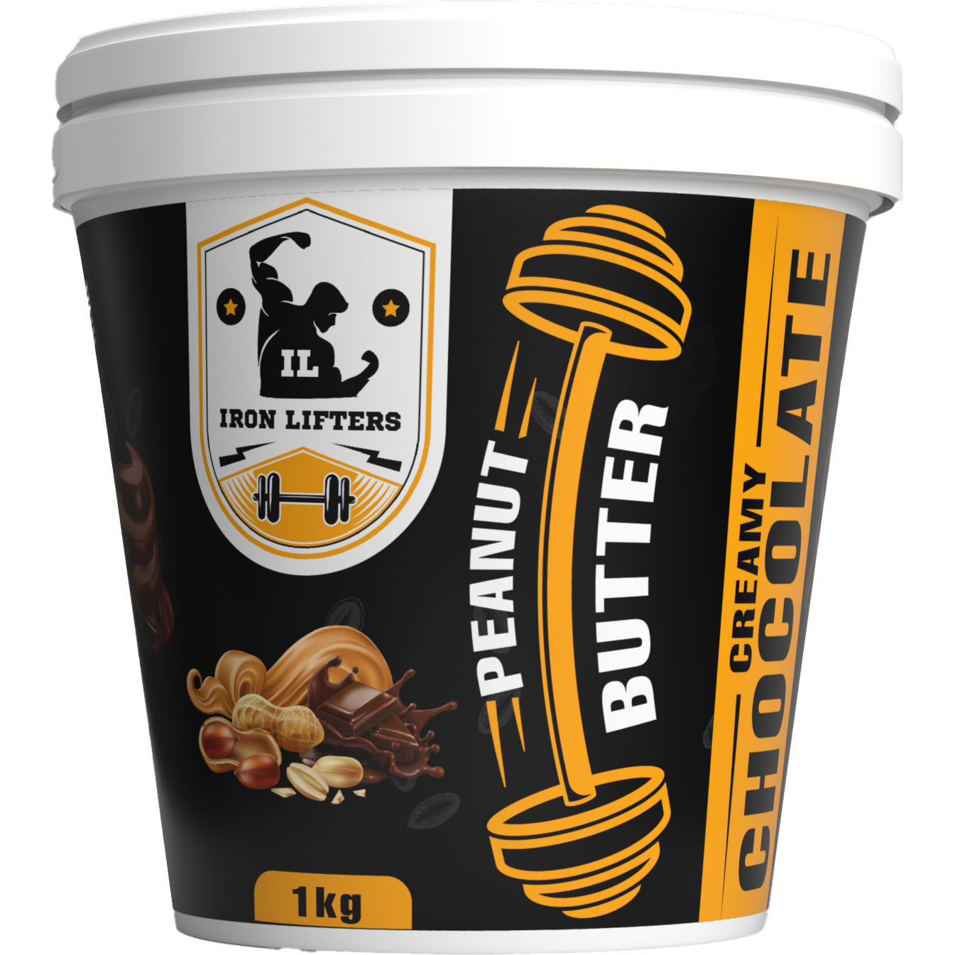 IRON LIFTERS High Protein Roasted Peanuts Butter Super Creamy with Chocolate Sweeten Flavor | No Added Sugar, Salt, or Hydrogenated Oils | 1  KG (Size 1 Kg, Flavor Chocolate Creamy 1 kg)