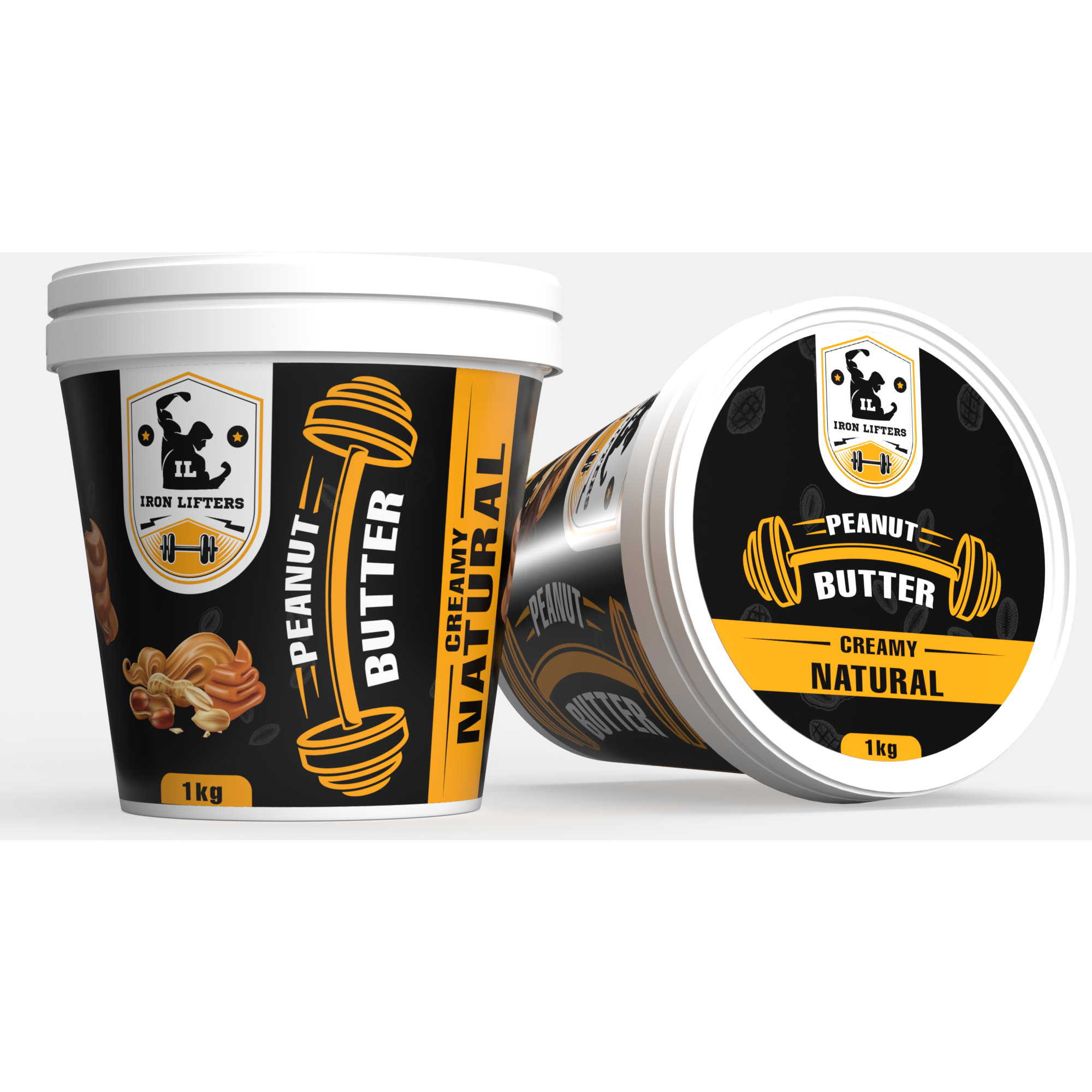 IRON LIFTERS High Protein Natural Roasted Peanuts Butter Super Creamy | No Added Sugar, Salt, or Hydrogenated Oils | 1  KG (Size 1 Kg, Flavor Unflavoured Creamy 1kg)