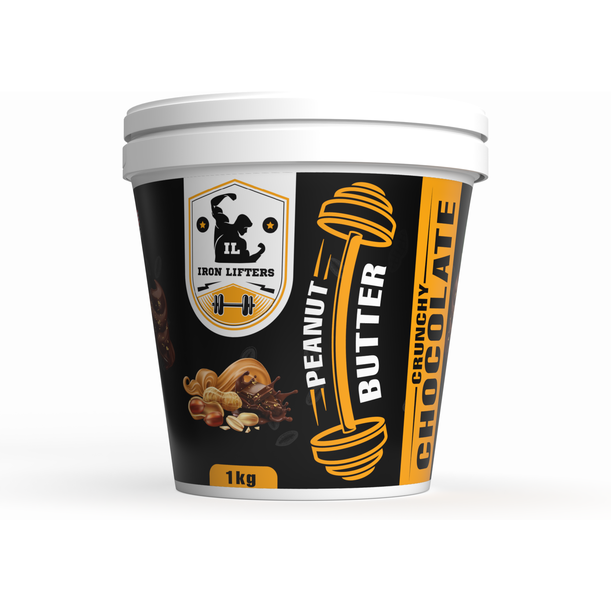 IRON LIFTERS High Protein Roasted Peanuts Butter Super Crunchy with Chocolate Sweetened Flavor | No Added Sugar, Salt, or Hydrogenated Oils | 1  KG (Size 1 Kg, Flavor Chocolate Crunchy 1 kg)