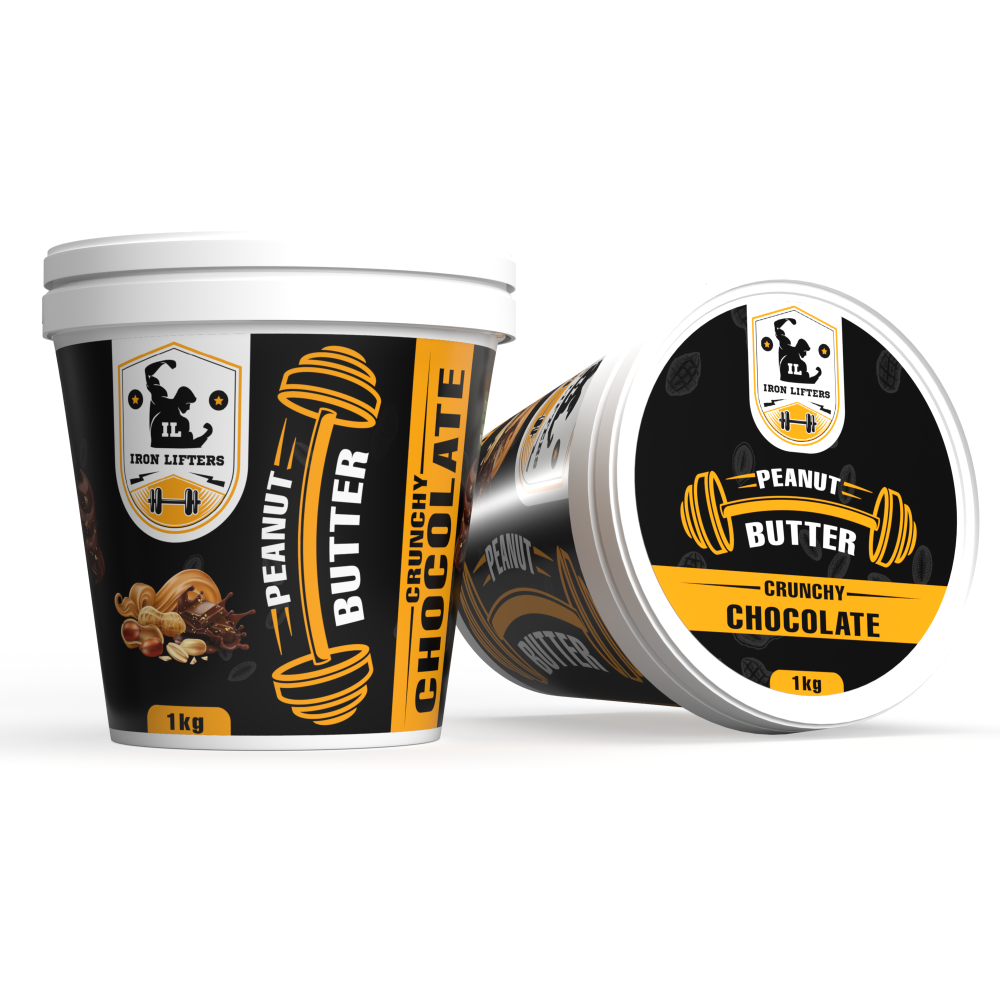 IRON LIFTERS High Protein Roasted Peanuts Butter Super Crunchy with Chocolate Sweetened Flavor | No Added Sugar, Salt, or Hydrogenated Oils | 1  KG (Size 1 Kg, Flavor Chocolate Crunchy 1 kg)