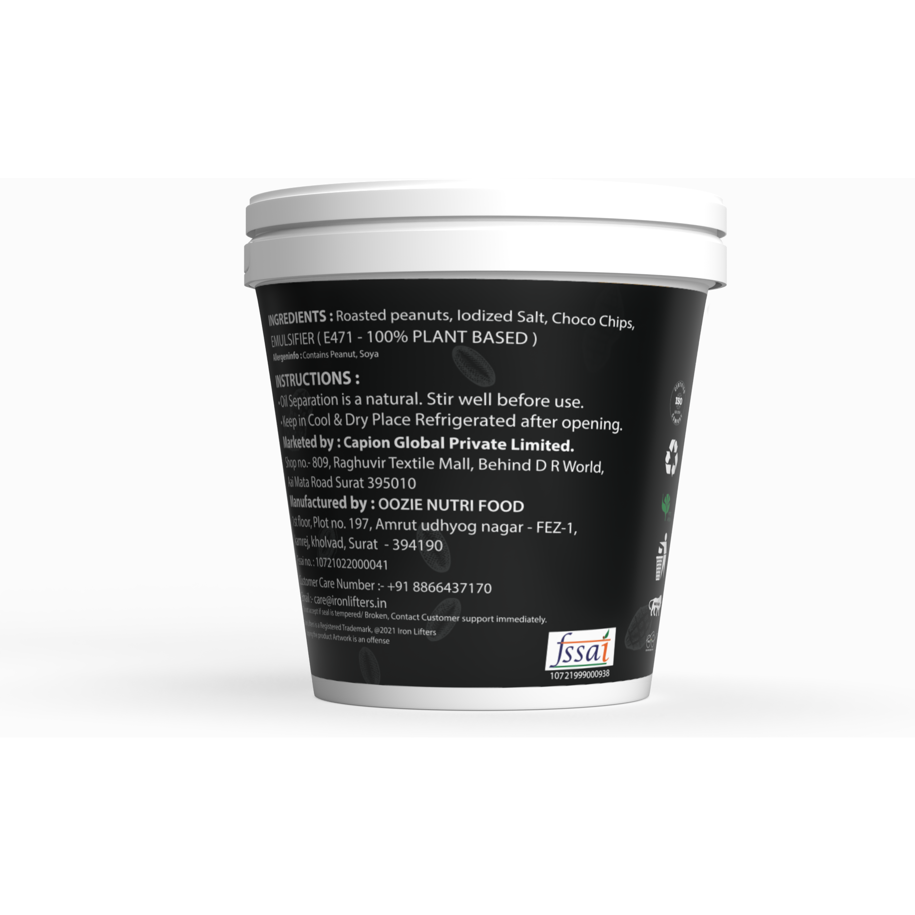 IRON LIFTERS High Protein Roasted Peanuts Butter Super Creamy with Chocolate Sweeten Flavor | No Added Sugar, Salt, or Hydrogenated Oils | 300 gm (Size 300 gm, Flavor Chocolate Creamy 300gm)