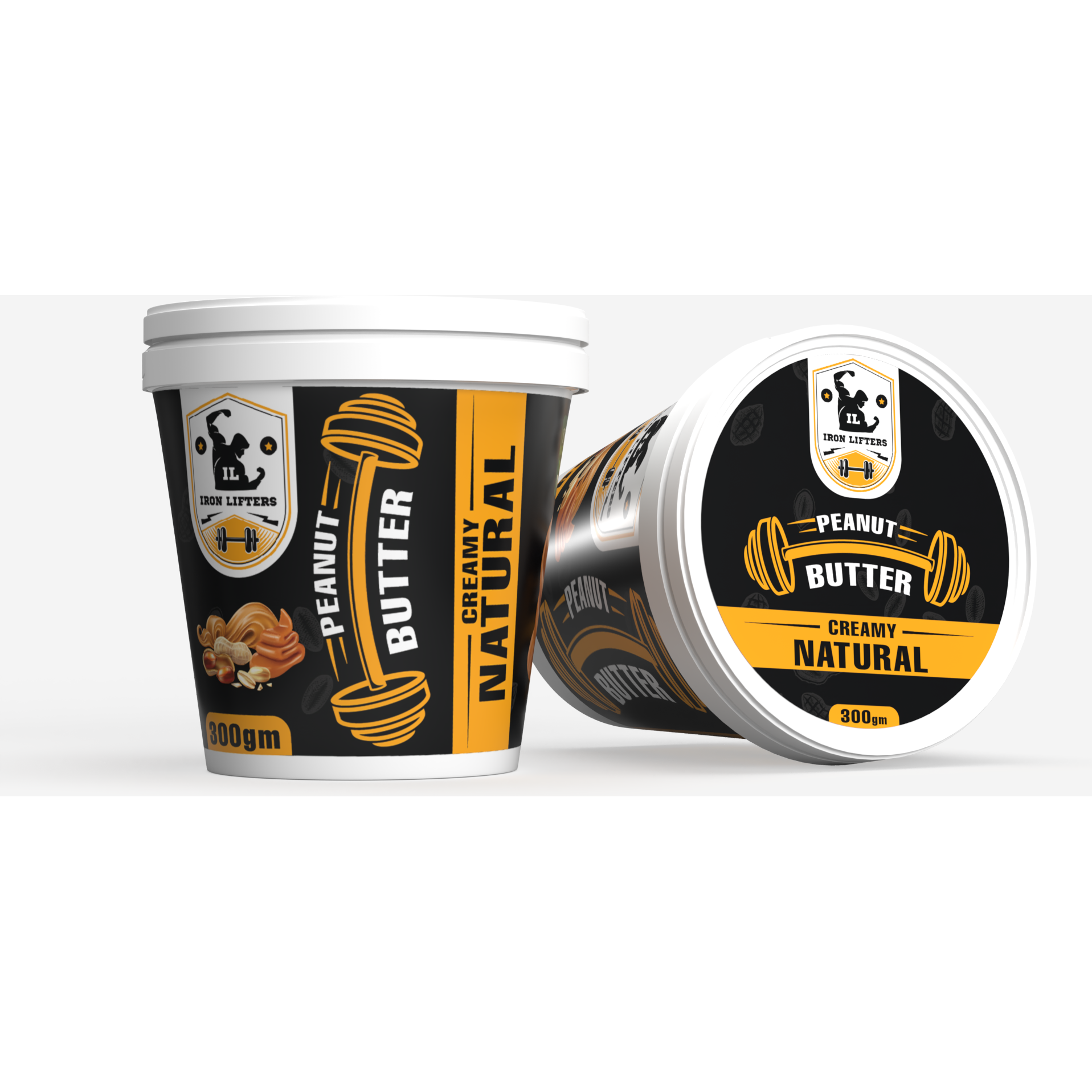 IRON LIFTERS High Protein Natural Roasted Peanuts Butter Super Creamy Unsweetened | No Added Sugar, Salt, or Hydrogenated Oils | 300 gm (Size 300 gm, Flavor Unflavoured Creamy 300 gm)