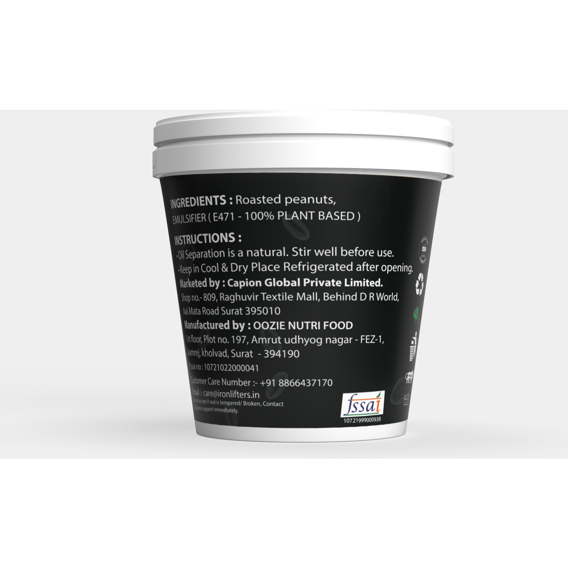 IRON LIFTERS High Protein Natural Roasted Peanuts Butter Super Creamy Unsweetened | No Added Sugar, Salt, or Hydrogenated Oils | 300 gm (Size 300 gm, Flavor Unflavoured Creamy 300 gm)