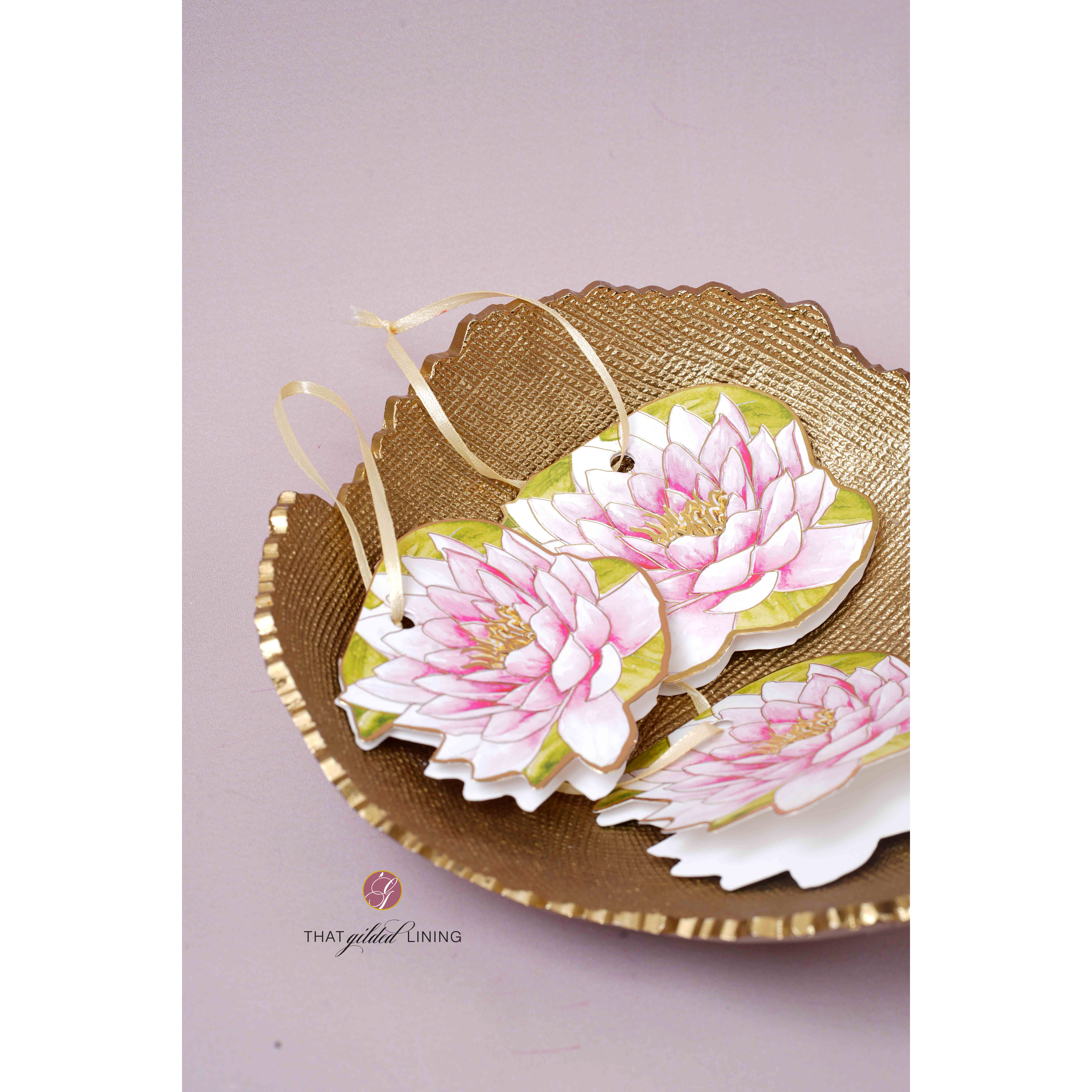 Folded Tags-Gilded Lotus- Pack of 20