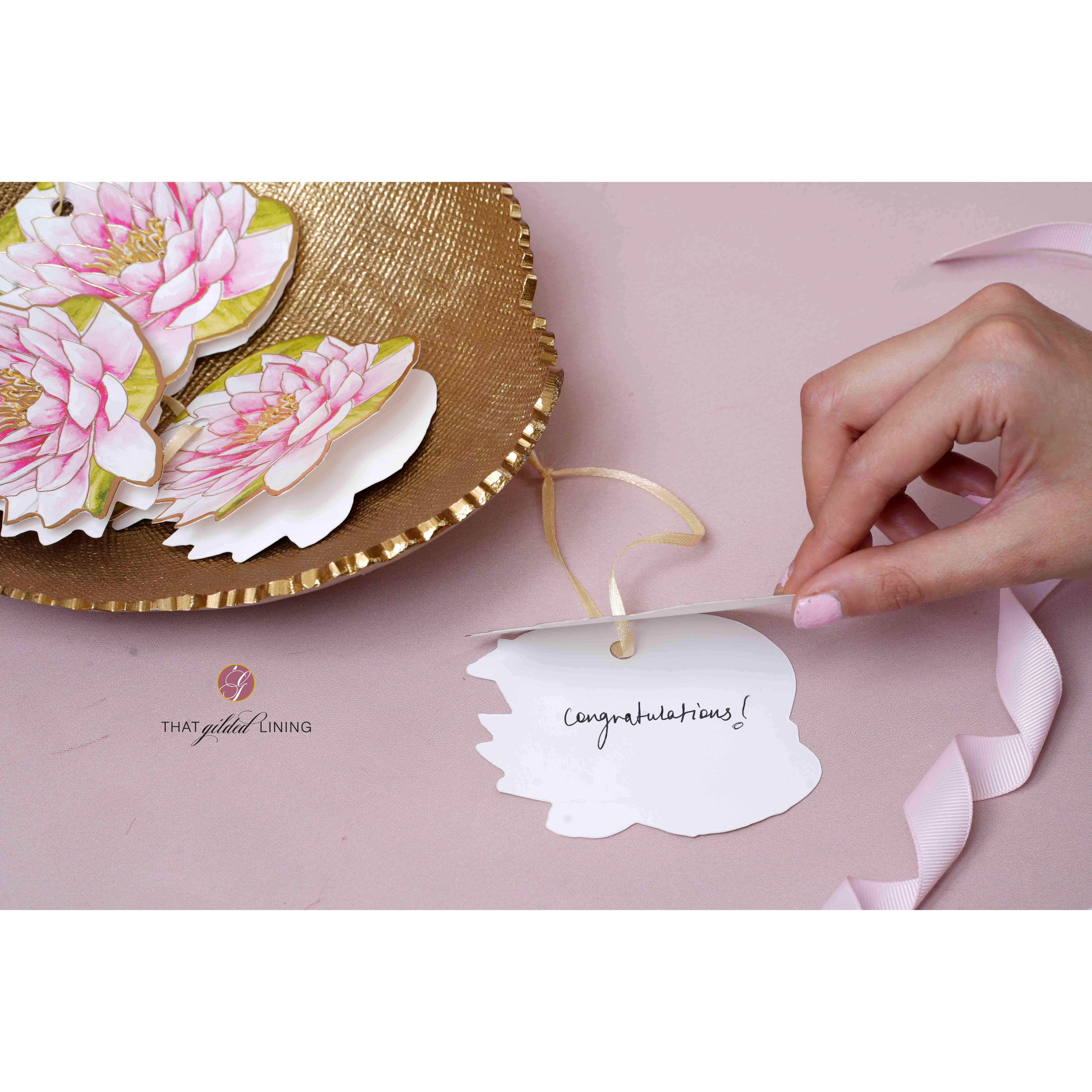 Folded Tags-Gilded Lotus- Pack of 20