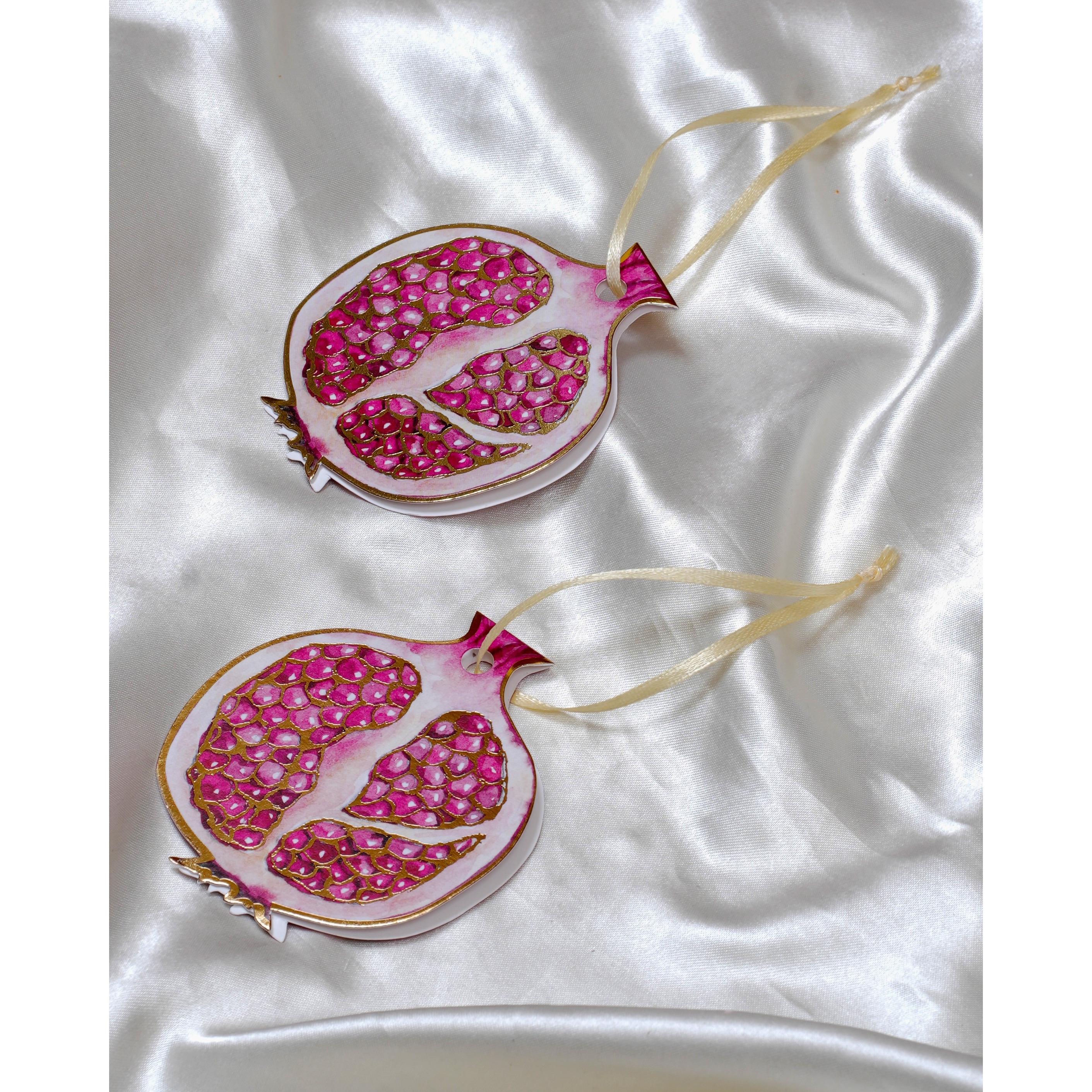 Folded Tags-Gilded Pomegranate- Pack of 100