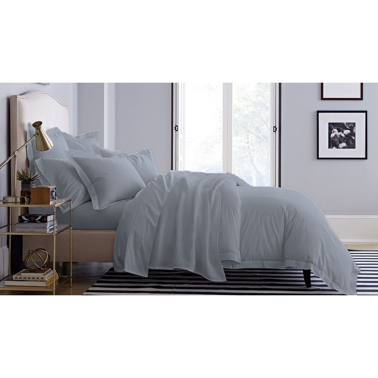 Buy Online Home Decor Bed Fitted Siver Grey Color King Size Bed