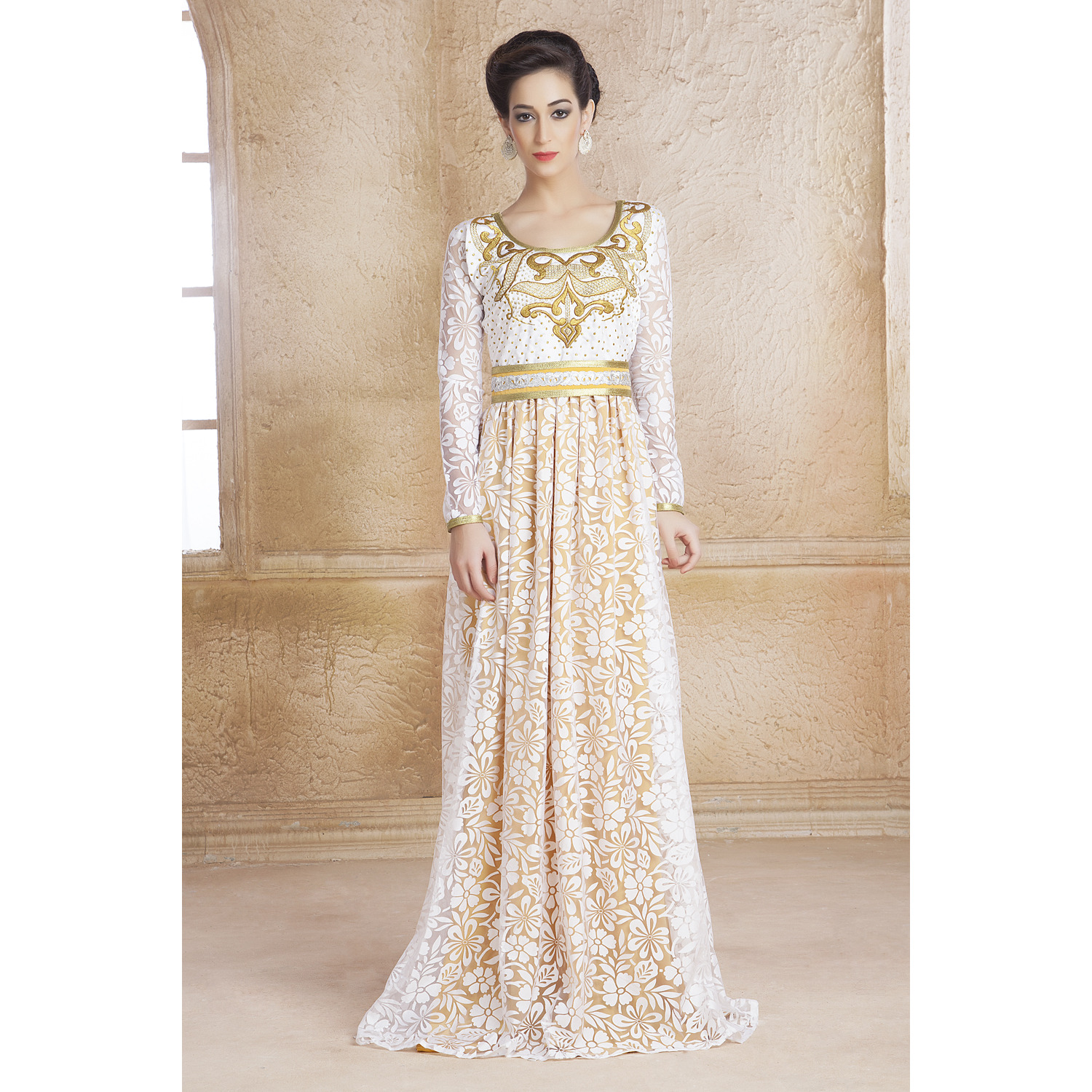 white gold kaftan
