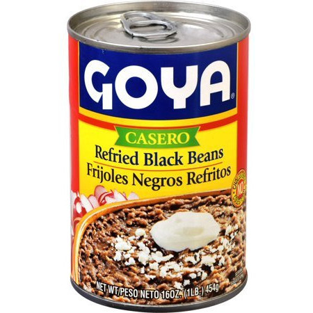 Goya Black Refried Beans Vegan - 16 Oz (454 Gm)