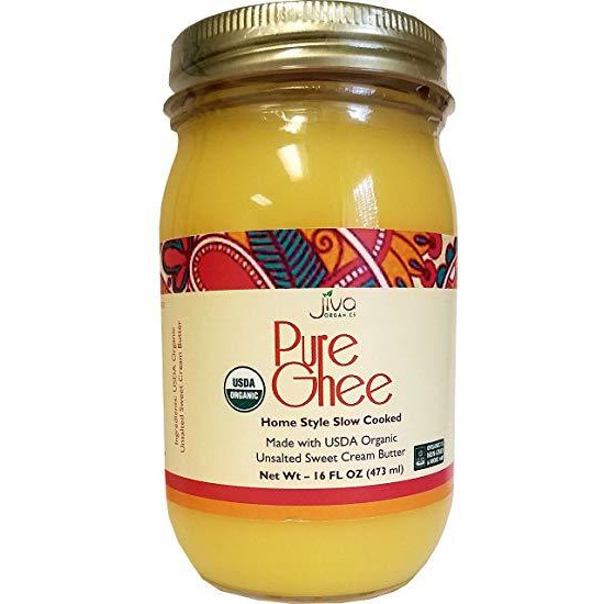 Case of 12 - Jiva Organics Organic Pure Ghee - 236.6 Ml (8 Fl Oz)