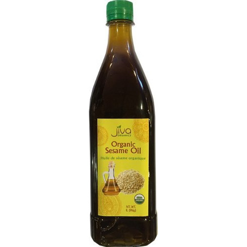 Case of 12 - Jiva Organics Organic Sesame Oil Cold Pressed - 1 L (33.8 Fl Oz)