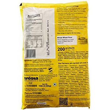 24 Mantra Organic Whole Wheat Atta - 10 Lb (4.5 Kg)