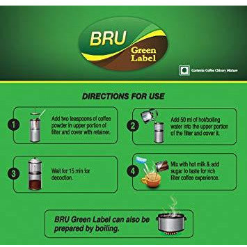 BRU Green Label Pouch - 500 Gm (1.1 Lb)